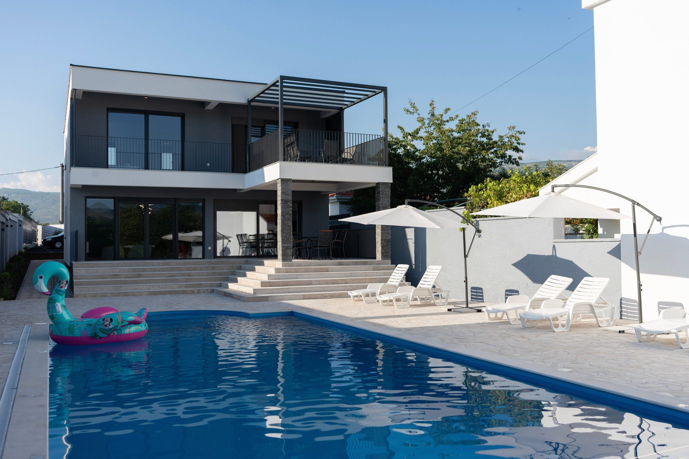 Villa Zulfikar exterior view with pool and terrace near Mostar